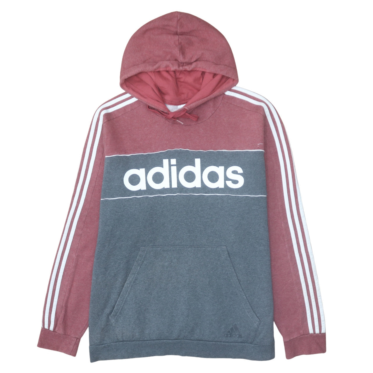 adidas Men’s Multicoloured 2XL Pullover Hoodie with Logo Stripes