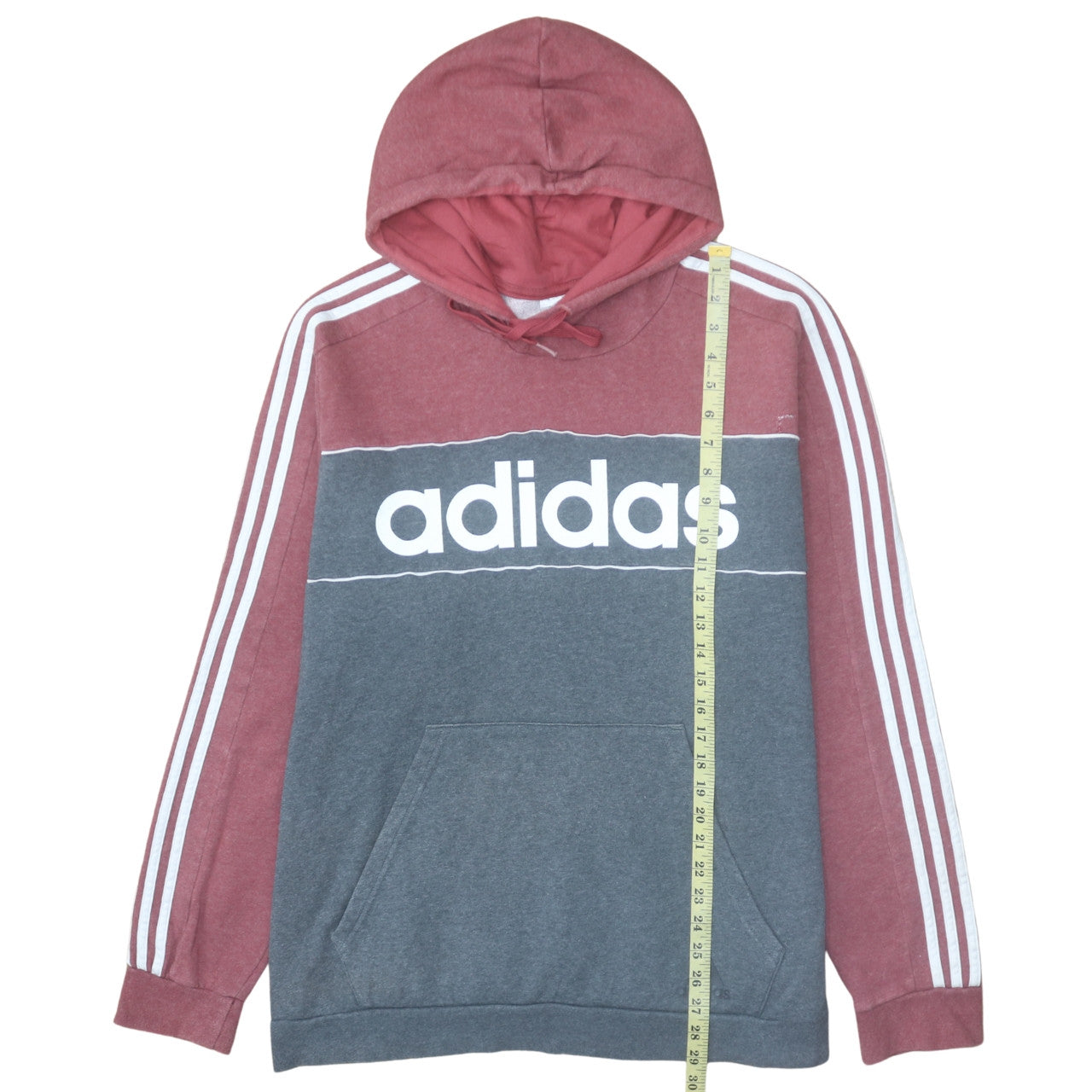 adidas Men’s Multicoloured 2XL Pullover Hoodie with Logo Stripes