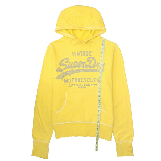 Superdry Mens Yellow Vintage Motorcycle Hoodie Size M