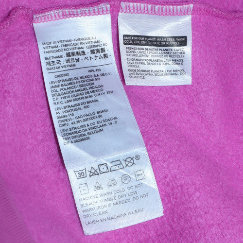 Levi's Womens Pink Pullover Hoodie XS Fleece Lined Casual Sweatshirt