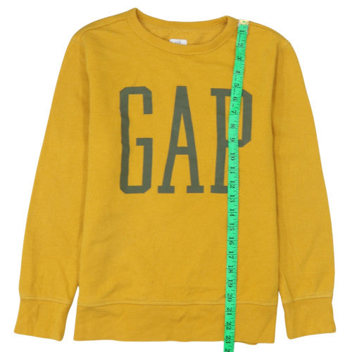 GAP Boys Yellow Crew Neck Pullover Sweatshirt XL 12-13 Years Cotton Blend