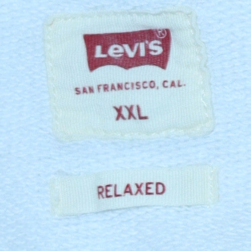 Levi's Men's White 2XL Relaxed Fit Crew Neck Logo Sweatshirt