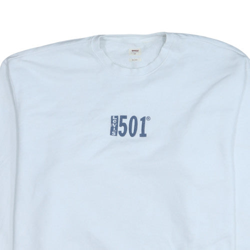 Levi's Men's White 2XL Relaxed Fit Crew Neck Logo Sweatshirt