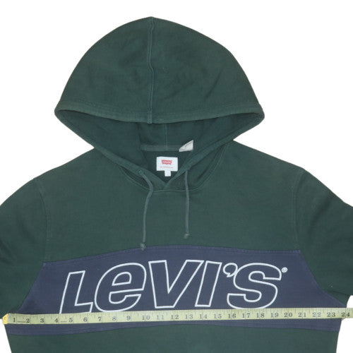 Levi's Men's Green Pullover Hoodie L Logo Fleece Sweatshirt
