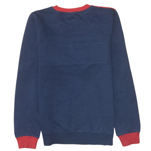 Fila Boys Navy Red Colourblock Crew Neck Sweatshirt Size 164cm