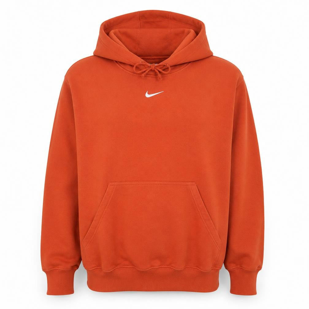 Nike Men's Orange Pullover Hoodie Medium Regular Fit Fleece