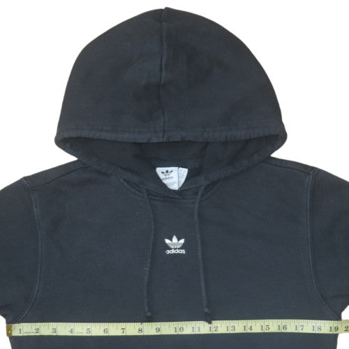 Adidas Womens Black Pullover Hoodie Size 6 Cotton Blend Casual