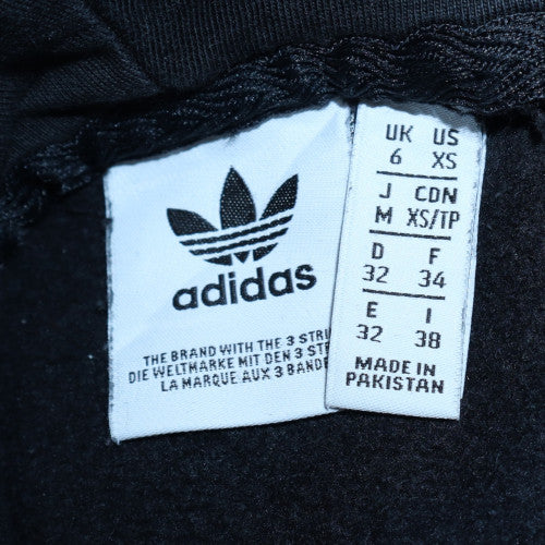 Adidas Womens Black Pullover Hoodie Size 6 Cotton Blend Casual