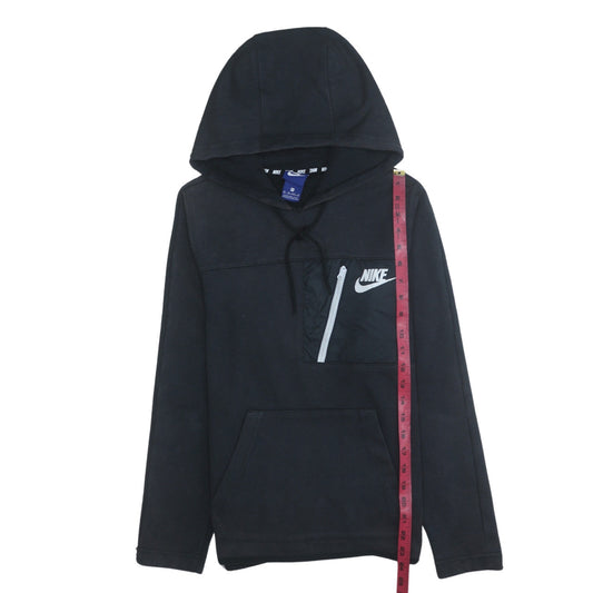 Nike Men's Black XS Pullover Hoodie with Logo and Zip Pocket