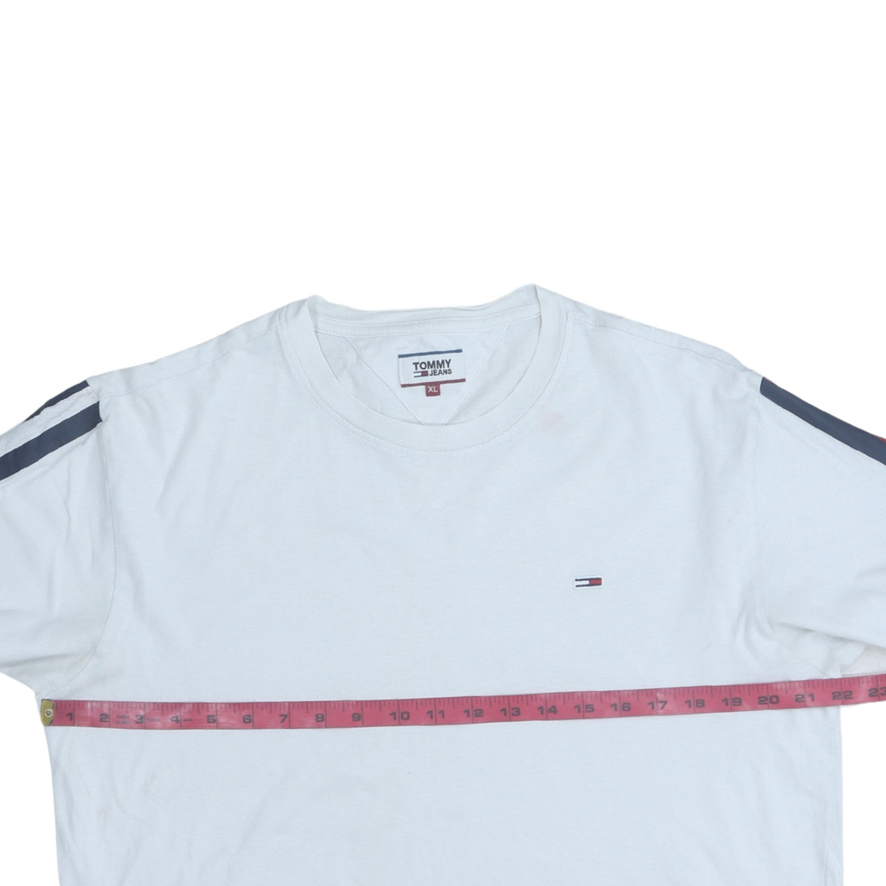 Tommy Jeans Men's White XL Long Sleeve Logo Crew Neck Top