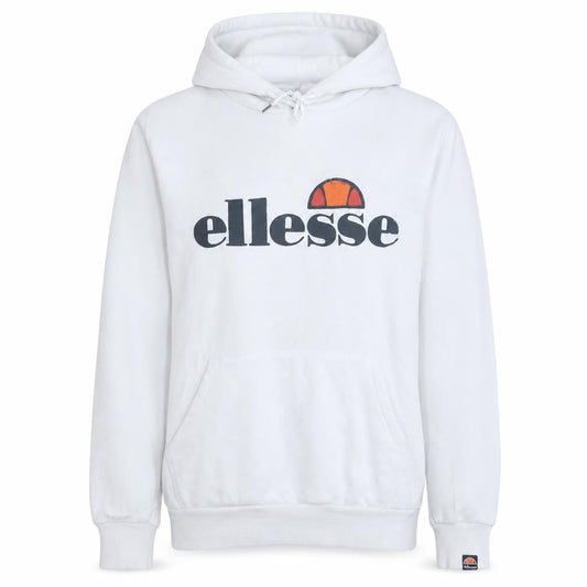 Ellesse Women's White Pullover Hoodie UK 14 Cotton Blend Logo Sweatshirt