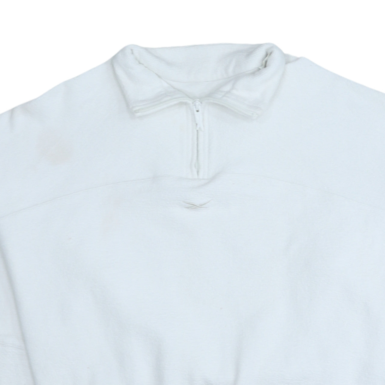 Reebok Womens White 1/4 Zip Fleece Sweatshirt M