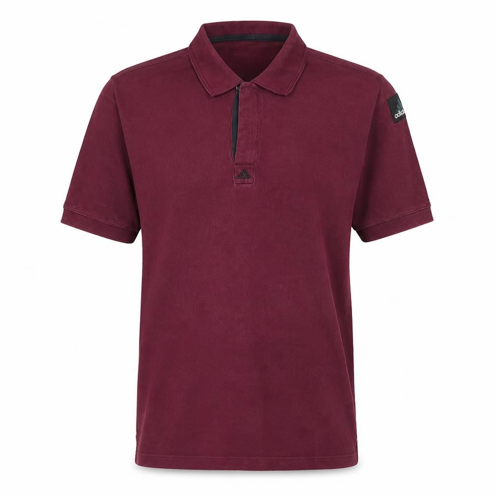 Adidas Men's Burgundy Cotton Short Sleeve Polo Shirt Size S