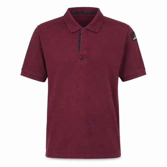 Adidas Men's Burgundy Cotton Short Sleeve Polo Shirt Size S