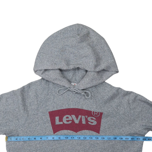 Levi's Men's Grey Pullover Hoodie M Logo Graphic Fleece