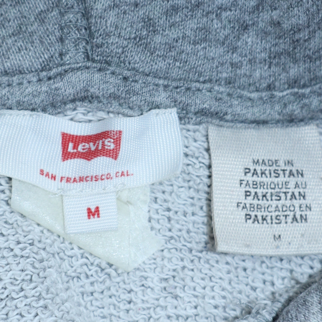 Levi's Men's Grey Pullover Hoodie M Logo Graphic Fleece