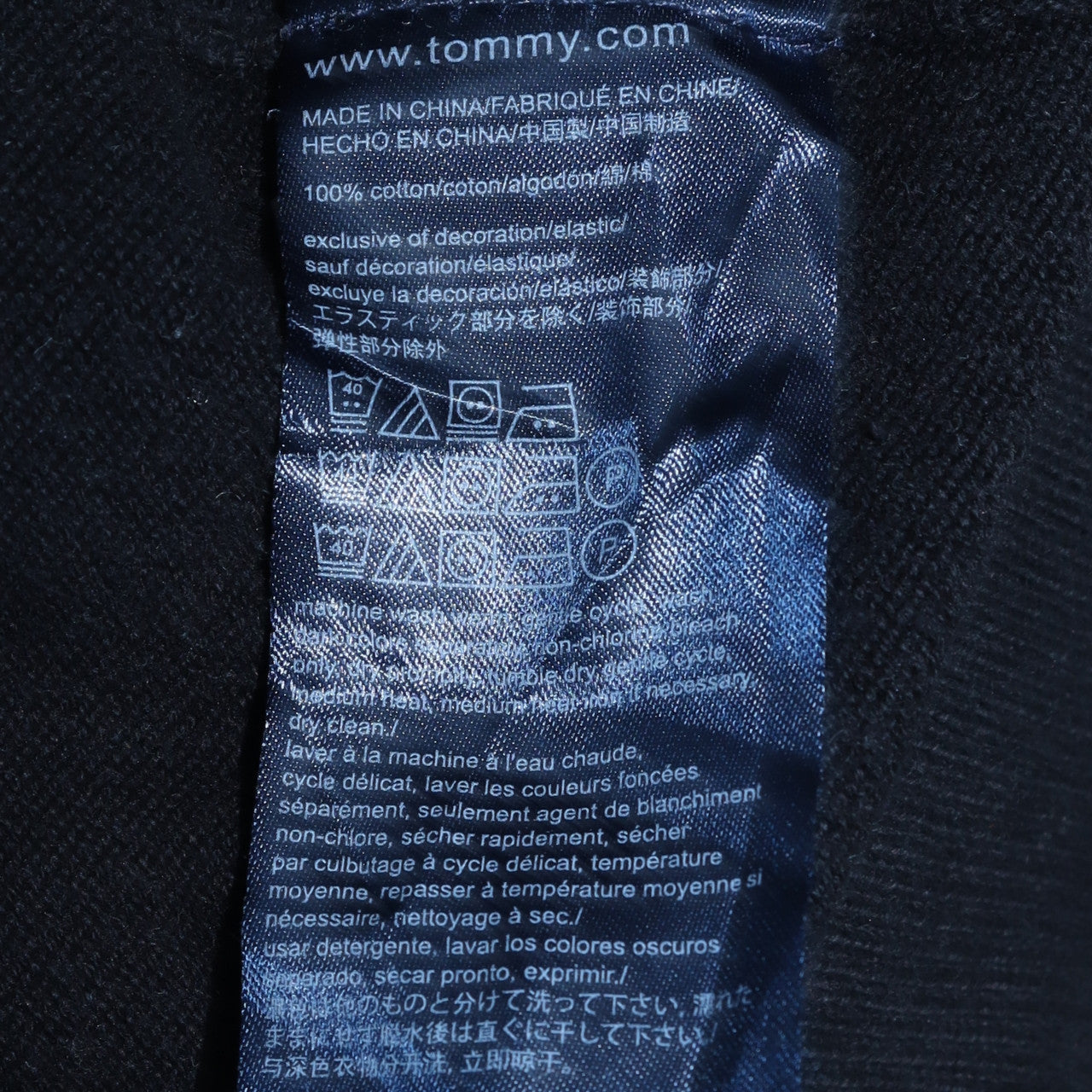 Tommy Hilfiger Men’s Black V-Neck Cotton Pullover Sweater XL