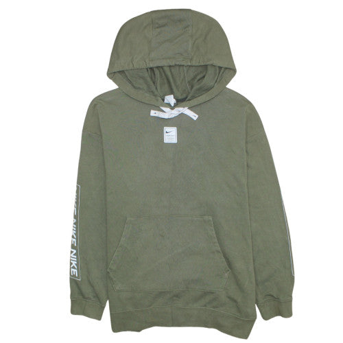 Nike Men's Green Pullover Hoodie L Dri-Fit Sports Sweatshirt