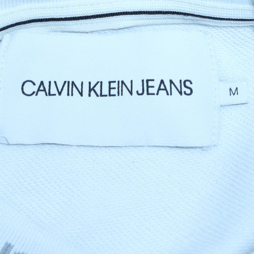 Calvin Klein Jeans Men's White Logo Crew Neck Sweatshirt M