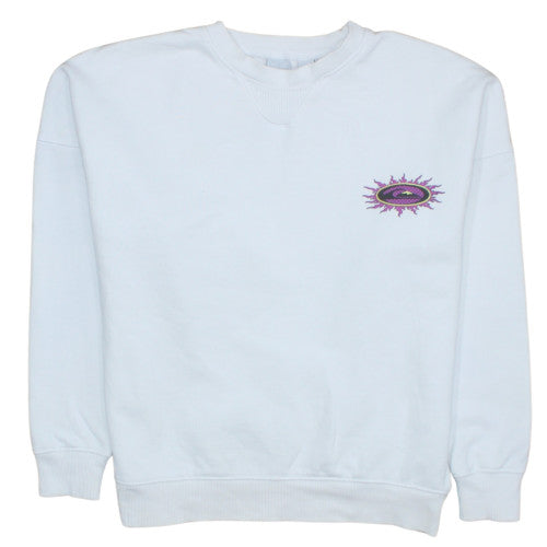 Quiksilver Men's White Pullover Sweatshirt Logo Graphic Size S