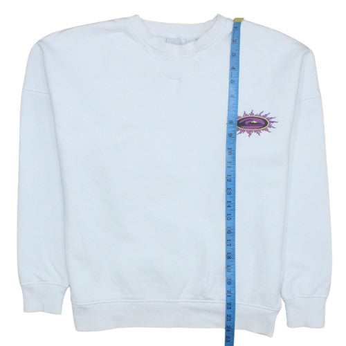 Quiksilver Men's White Pullover Sweatshirt Logo Graphic Size S