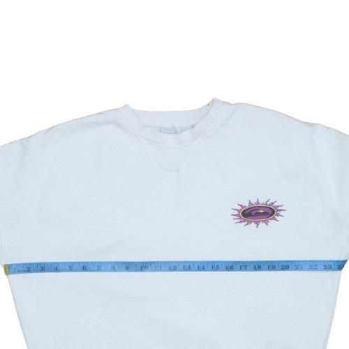 Quiksilver Men's White Pullover Sweatshirt Logo Graphic Size S