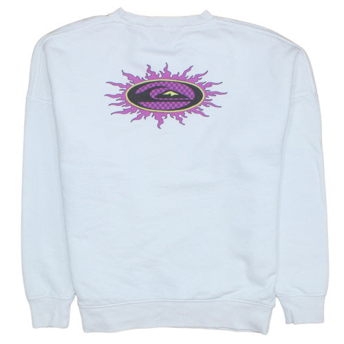 Quiksilver Men's White Pullover Sweatshirt Logo Graphic Size S