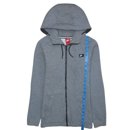 Nike Men's Grey Full Zip Hoodie M Regular Fit Fleece
