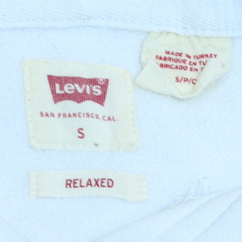 Levi's Men's White Relaxed Fit Logo Pullover Hoodie Size S