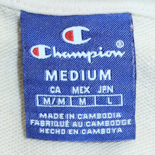 Champion Men's White Medium Pullover Logo Sweatshirt