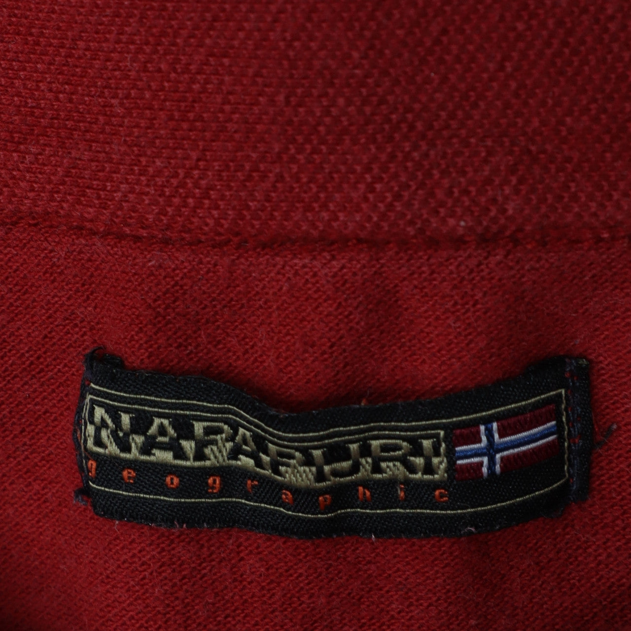 Napapijri Men’s Red XL Collared Henley Sweatshirt Classic Style