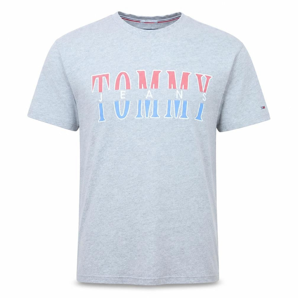 Tommy Jeans Men's Grey Regular Fit Crew Neck Short Sleeve T-Shirt M