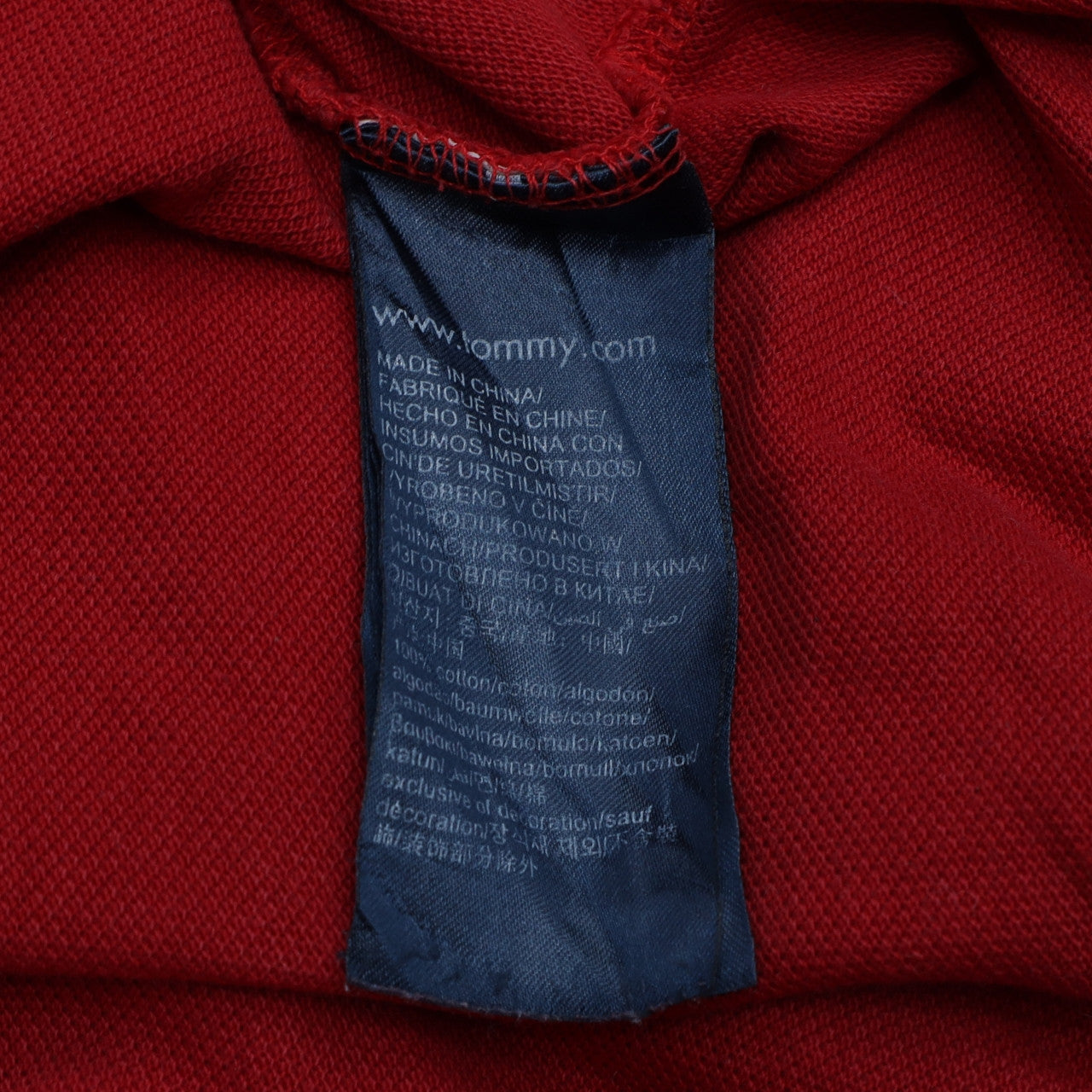 Tommy Hilfiger Men's Red Slim Fit Organic Cotton Polo Shirt L
