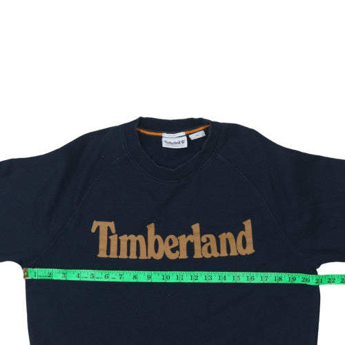 Timberland Men's Blue Logo Crew Neck Sweatshirt Size S Regular Fit