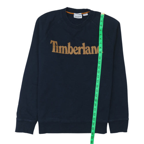 Timberland Men's Blue Logo Crew Neck Sweatshirt Size S Regular Fit