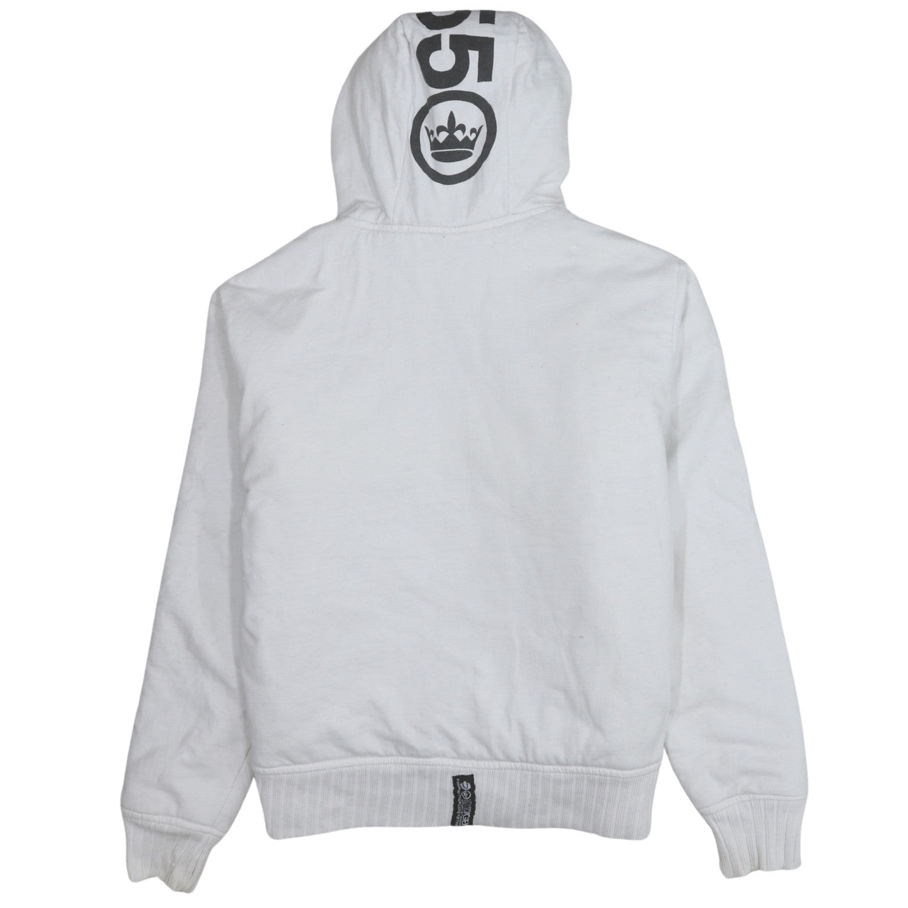 Crosshatch Men's White Full Zip Logo Hoodie Size L