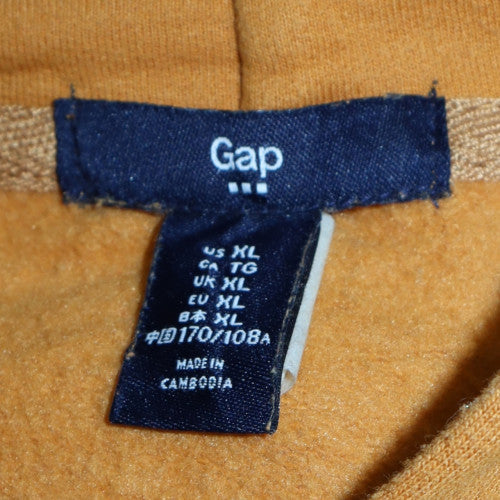 GAP Women Mustard Yellow Full Zip Hoodie XL Cotton Blend Casual