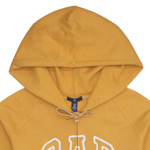 GAP Women Mustard Yellow Full Zip Hoodie XL Cotton Blend Casual