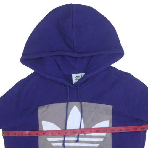 Adidas Women’s Purple Pullover Hoodie Size 10 Cotton Blend Logo Design