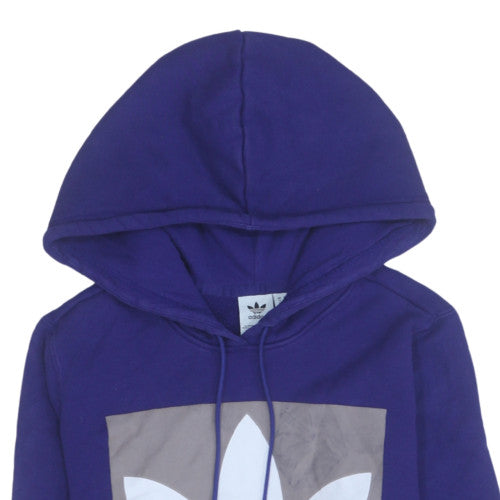 Adidas Women’s Purple Pullover Hoodie Size 10 Cotton Blend Logo Design