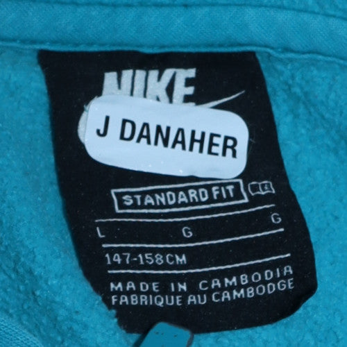 Nike Girls Blue Full Zip Hoodie L 147-158cm Fleece Sweatshirt