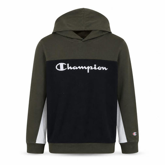Champion Boys Black Pullover Hoodie 13-14 Years Logo Colourblock Sweatshirt