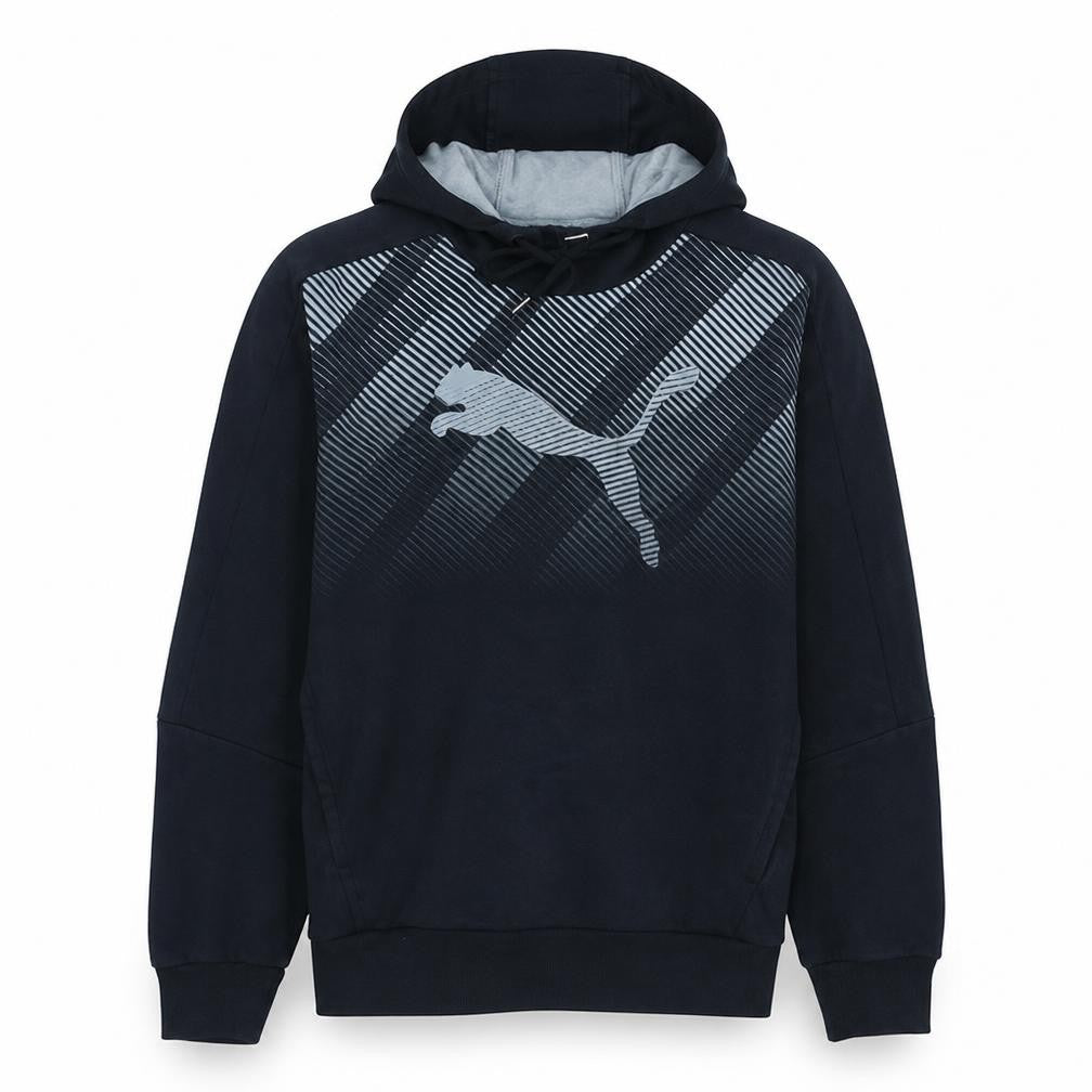 Puma Mens Black Pullover Hoodie M Graphic Logo Sportswear