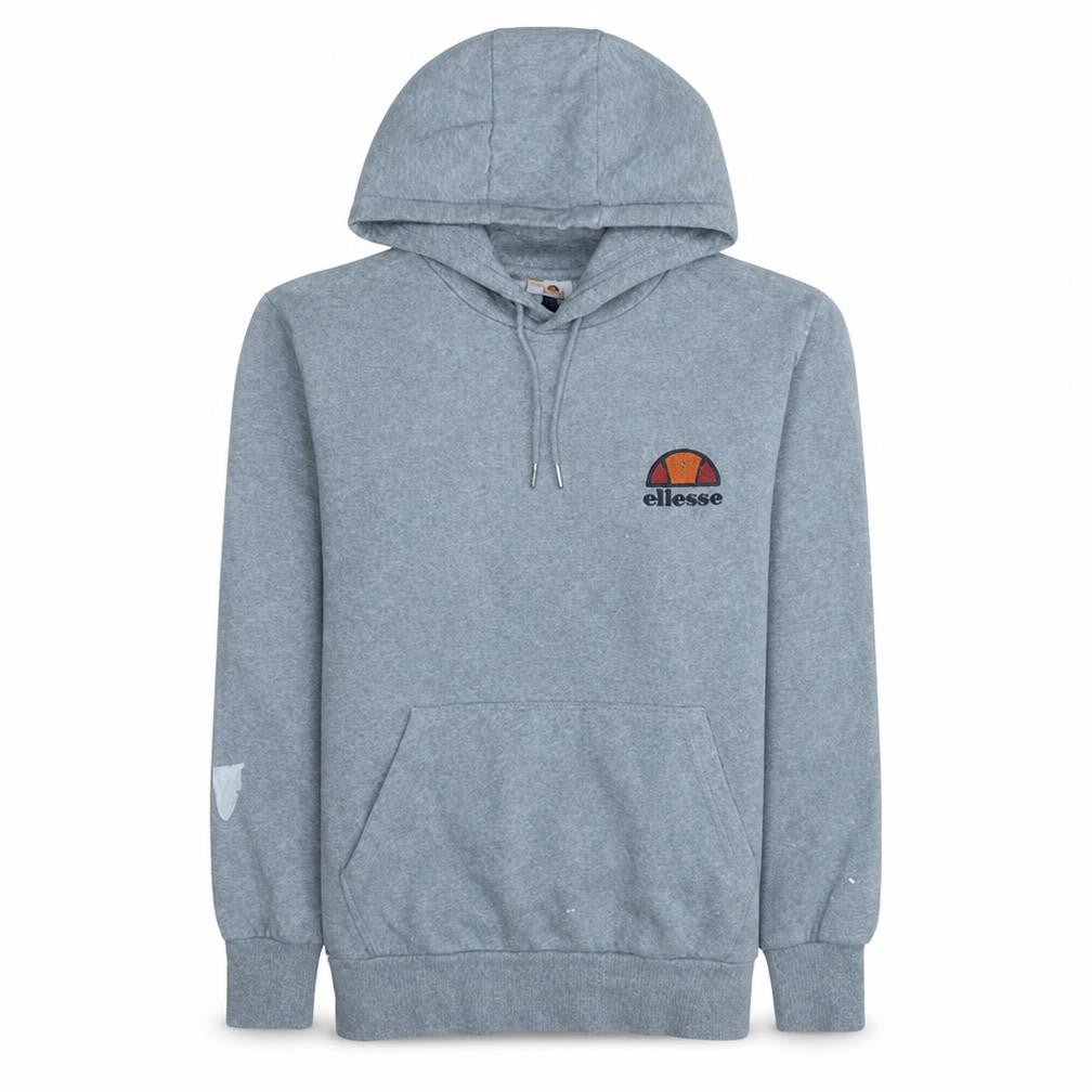Ellesse Men's Grey Pullover Hoodie Size S Logo Embroidered Sportswear
