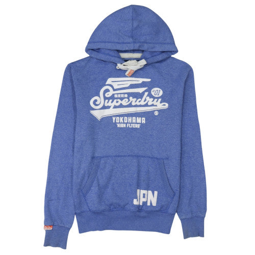 Superdry Men's Blue Pullover Hoodie Medium Graphic Print