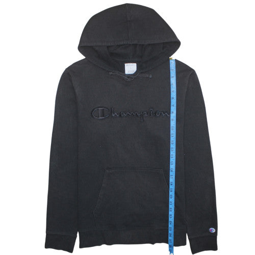 Champion Men’s Black Pullover Hoodie L Embroidered Logo Fleece