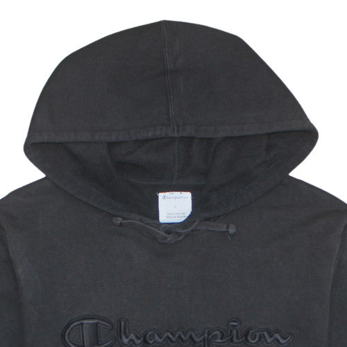 Champion Men’s Black Pullover Hoodie L Embroidered Logo Fleece