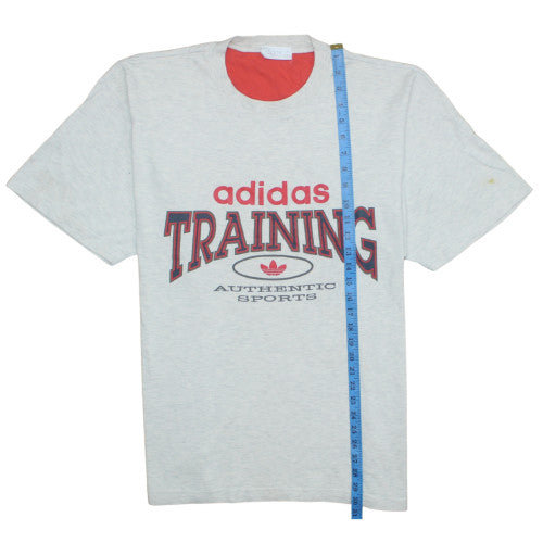 Adidas Men's Grey Training T-Shirt L Crew Neck Short Sleeve Sports Tee