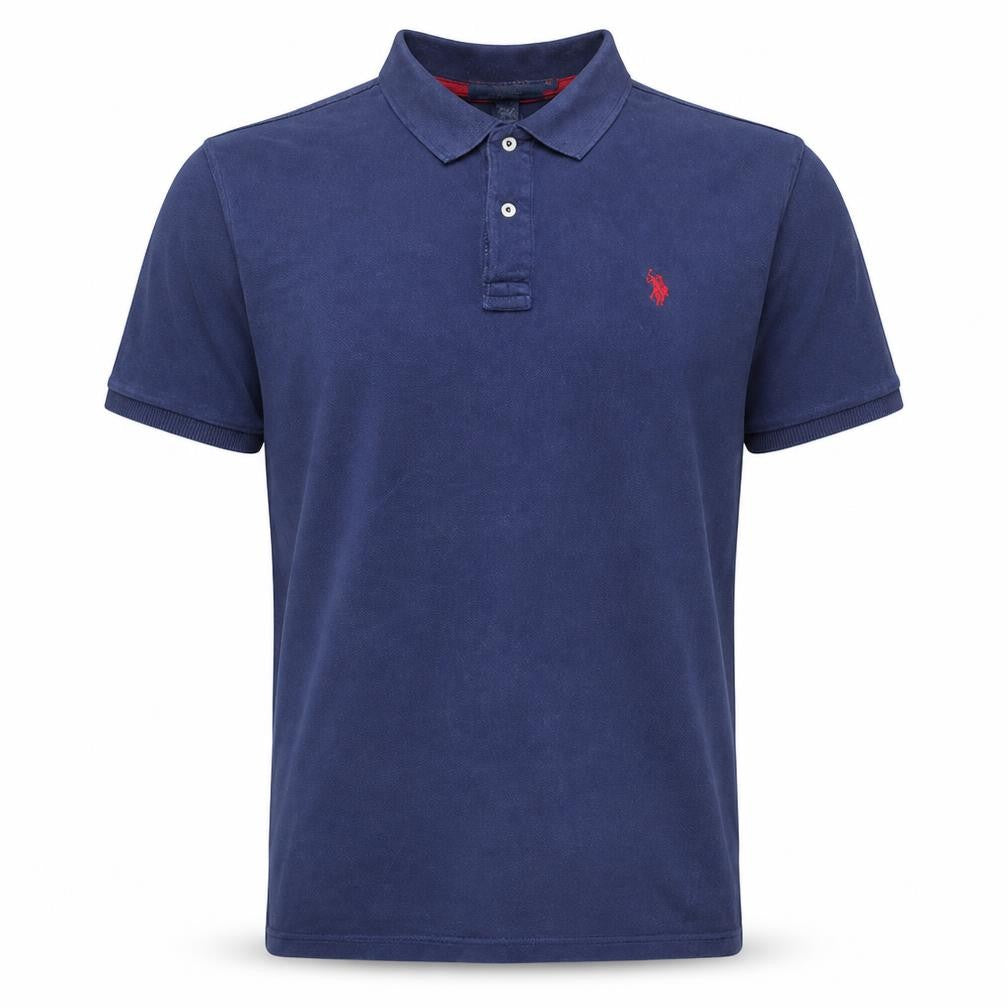 U.S. Polo Assn. Men's Blue Cotton Short Sleeve Polo Shirt M