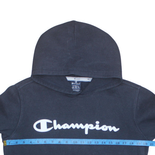 Champion Men's Black XS Pullover Hoodie with Logo Print